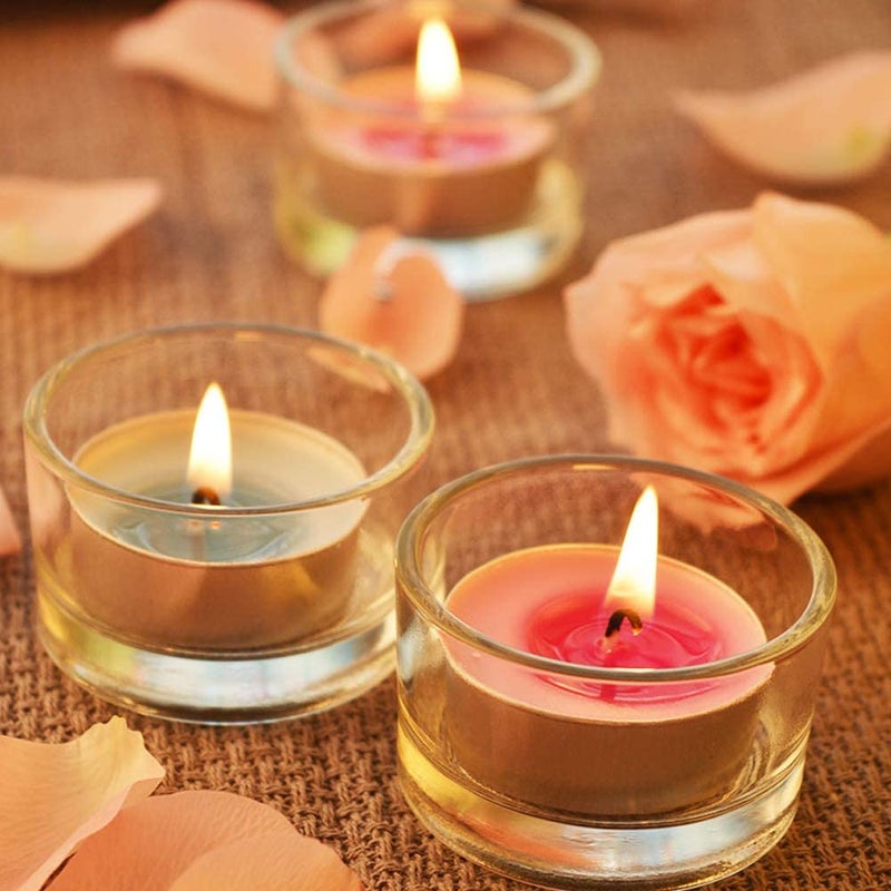 UPlama 36Pack 1 x 2 Inches Clear Glass Tealight Candle Holders Use for Weddings Parties Dinner Wedding Centerpieces and Home Decor - Image 5